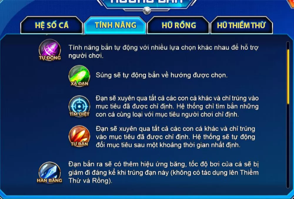 Các loại súng và vũ khí trong Vua săn cá K8cc