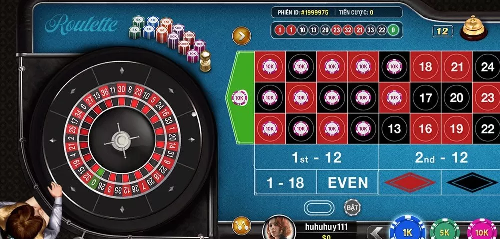 Một số bàn cược Roulette K8cc được chơi phổ biến