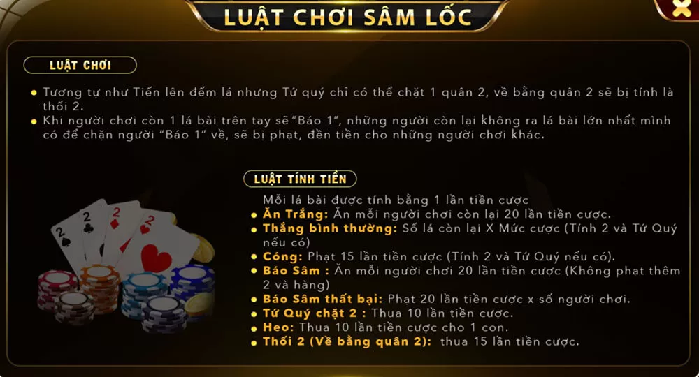 Những quy tắc chơi sâm K8cc